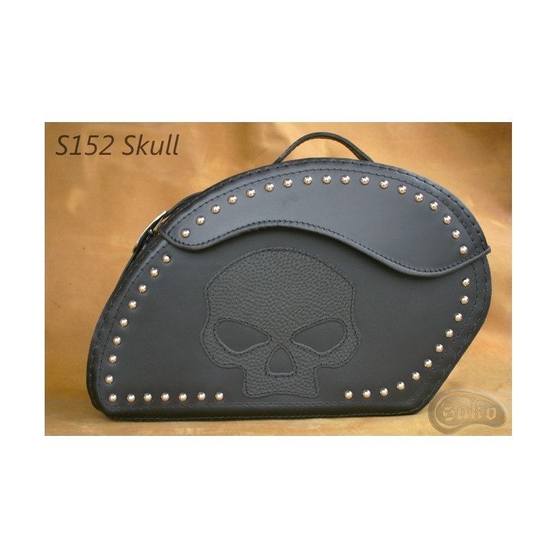 LEATHER SADDLEBAGS S152 SKULL