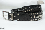 PM4-Ledergürtel für Hosen im Motorradstil Länge ~ 120,5 cm