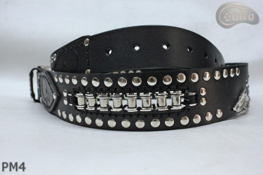 PM4-Ledergürtel für Hosen im Motorradstil Länge ~ 120,5 cm