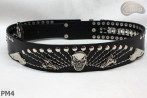 PM4-Ledergürtel für Hosen im Motorradstil Länge ~ 120,5 cm