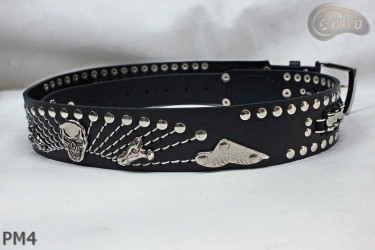 PM4-Ledergürtel für Hosen im Motorradstil Länge ~ 120,5 cm