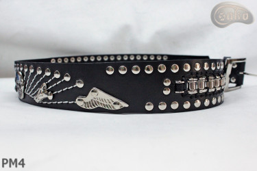 Motorcycle leather trouser belt PM4, length ~ 120,5 cm