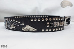PM4-Ledergürtel für Hosen im Motorradstil Länge ~ 120,5 cm
