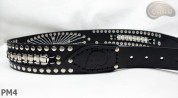 Motorcycle leather trouser belt PM4, length ~ 120,5 cm