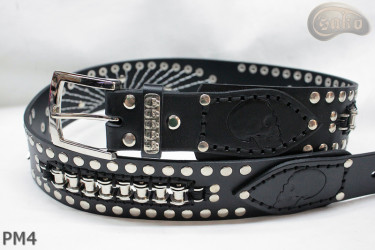 PM4-Ledergürtel für Hosen im Motorradstil Länge ~ 120,5 cm