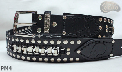 Motorcycle leather trouser belt PM4, length ~ 120,5 cm