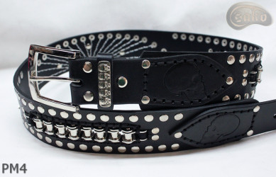PM4-Ledergürtel für Hosen im Motorradstil Länge ~ 120,5 cm