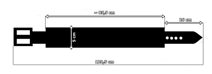 PM4-Ledergürtel für Hosen im Motorradstil Länge ~ 120,5 cm