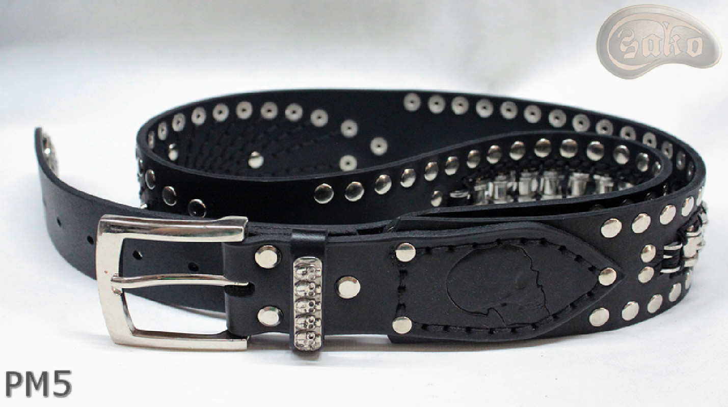 Motorcycle leather trouser belt PM5, length 126 cm