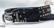 PM5-Ledergürtel für Hosen im Motorradstil Länge ~ 126 cm