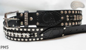 Motorcycle leather trouser belt PM5, length 126 cm