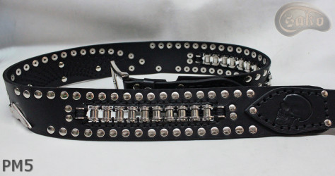 Motorcycle leather trouser belt PM5, length 126 cm