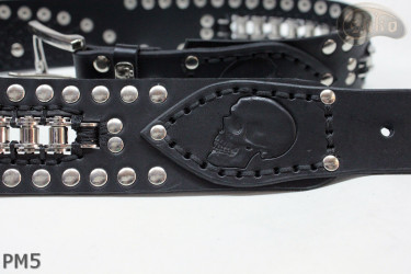 Motorcycle leather trouser belt PM5, length 126 cm