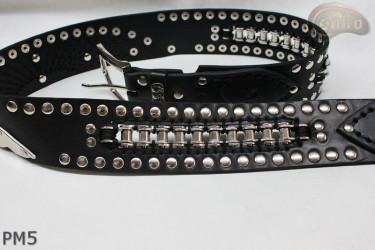 PM5-Ledergürtel für Hosen im Motorradstil Länge ~ 126 cm