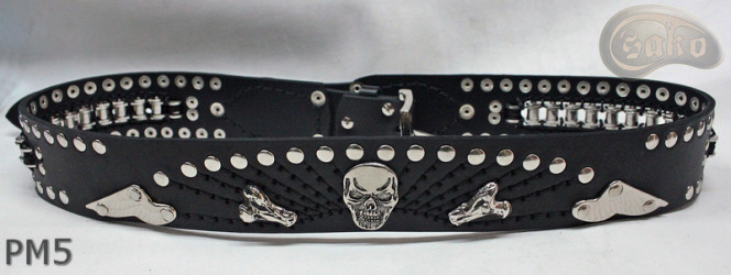 Motorcycle leather trouser belt PM5, length 126 cm