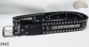 PM5-Ledergürtel für Hosen im Motorradstil Länge ~ 126 cm