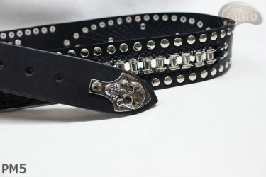 Motorcycle leather trouser belt PM5, length 126 cm