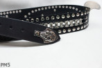 Motorcycle leather trouser belt PM5, length 126 cm