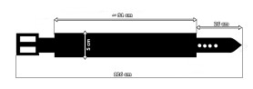 PM5-Ledergürtel für Hosen im Motorradstil Länge ~ 126 cm