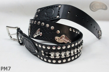 Motorcycle leather trouser belt PM7, length ~ 136 cm