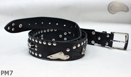 Motorcycle leather trouser belt PM7, length ~ 136 cm