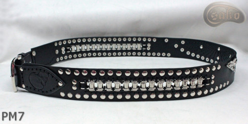 Motorcycle leather trouser belt PM7, length ~ 136 cm