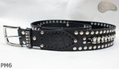 Motorcycle leather trouser belt PM6, length ~ 131 cm