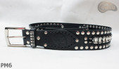 Motorcycle leather trouser belt PM6, length ~ 131 cm