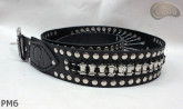 Motorcycle leather trouser belt PM6, length ~ 131 cm