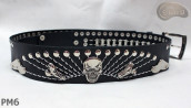 PM6-Ledergürtel für Hosen im Motorradstil Länge ~ 131 cm