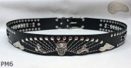 Motorcycle leather trouser belt PM6, length ~ 131 cm