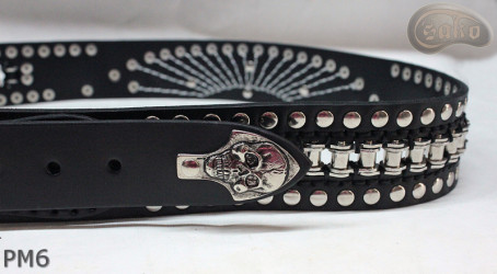 Motorcycle leather trouser belt PM6, length ~ 131 cm