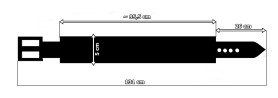 PM6-Ledergürtel für Hosen im Motorradstil Länge ~ 131 cm