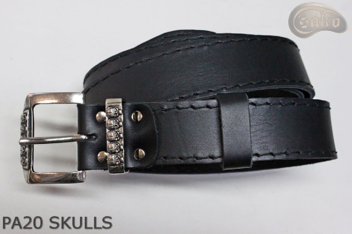 Ceinture pantalon/jupe en cuir PA20 SKULLS