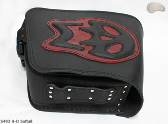 LEATHER SADDLEBAG S493 SKULL H-D SOFTAIL