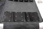 Knife bag / pouch BLACK GRAIN LEATHER SKULLS ( model 4)