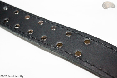 PA52 leather belt with flat decorative rivets