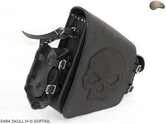 LEATHER SADDLEBAG S494 SKULL H-D SOFTAIL
