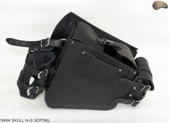 LEATHER SADDLEBAG S494 SKULL H-D SOFTAIL