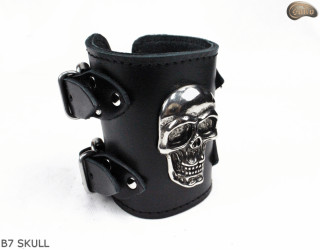 Lederarmband B7 Skull Goth Rock Metal Punk