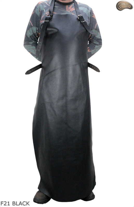 Schutzschürze aus Leder F21 BLACK/Metzger/Schweißer/Koch/Grill/Schlosser