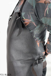 Bőr védőkötény F21 BLACK/hentes/hegesztő/szakács/barbecue/lakatos