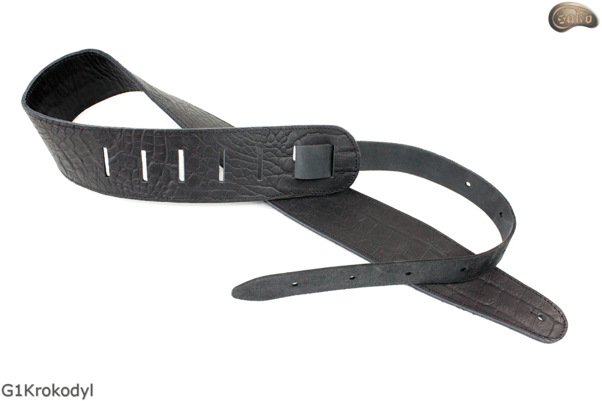 Gitarrengurt für E-Gitarre/Bassgitarre G1Krokodil Echtleder