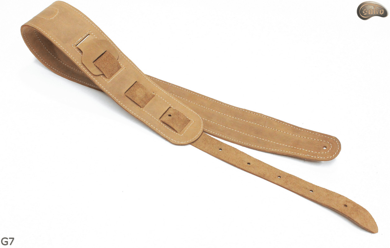 Sangle pour guitare électrique/basse G7 en cuir naturel