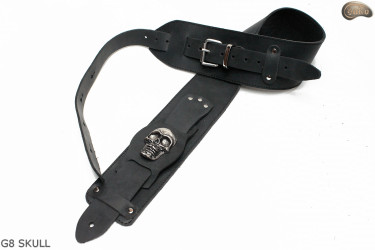 G8 SKULL electric/bass guitar strap, genuine leather