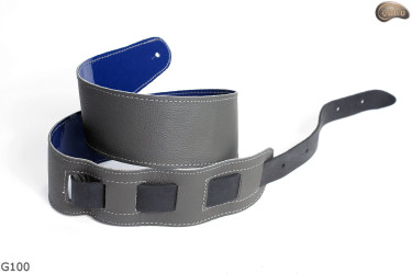 G100 BLUE electric/bass guitar strap, genuine leather, reversible