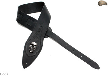 G637 SKULL electric/bass guitar strap, genuine leather