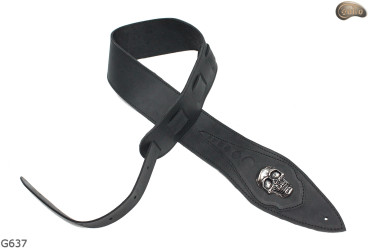 G637 SKULL electric/bass guitar strap, genuine leather