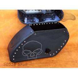 LEATHER SADDLEBAGS S51 Skull