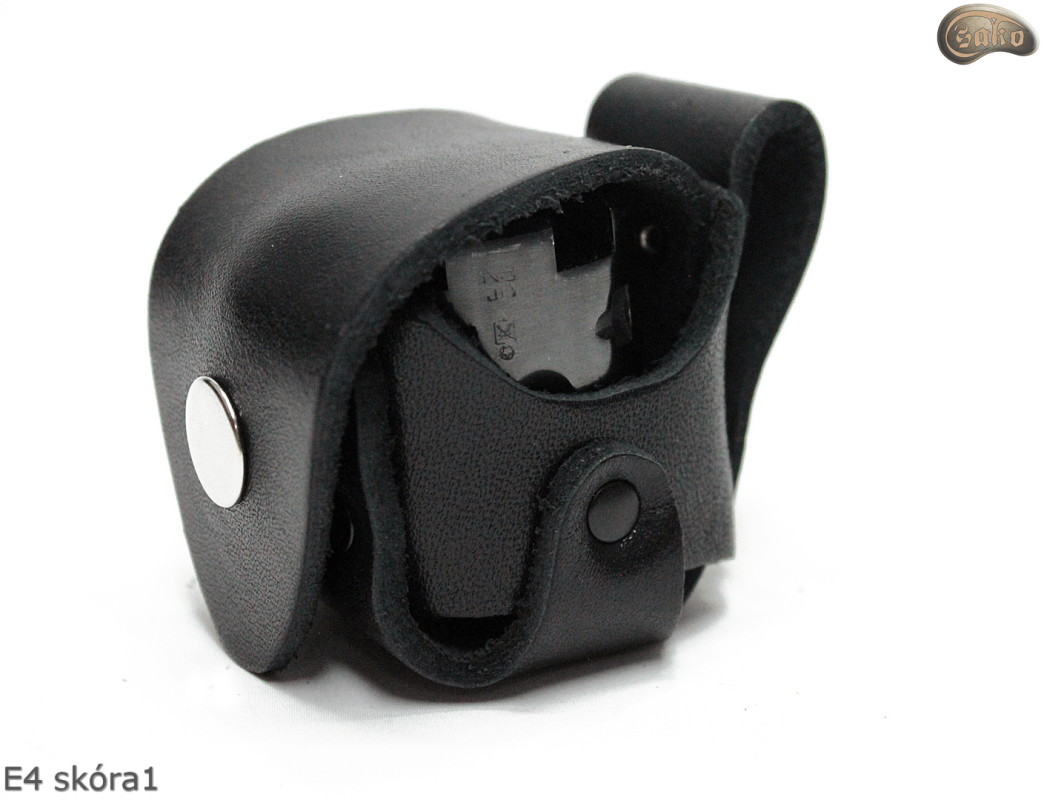 E4 BLACK GLOSSY holster case for the cylinder/magazine of the 1873 Colt Peacemaker revolver, caliber .44